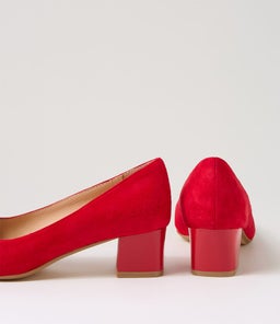 OLEDIA DF RED GLOSS HEEL SUEDE