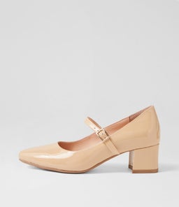 OVALE DF NUDE PATENT LEATHER