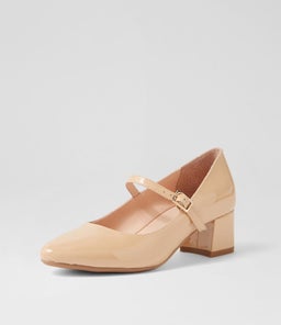 OVALE DF NUDE PATENT LEATHER
