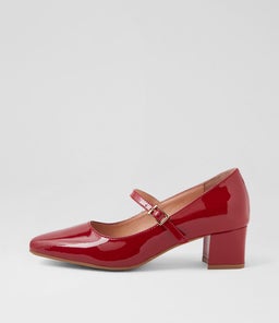 OVALE DF DEEP RED PATENT LEATHER
