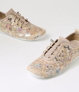 GALION DF TAUPE FLORAL LEATHER
