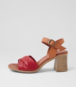 MOAMA DF DK RED TAN LEATHER