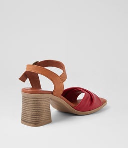 MOAMA DF DK RED TAN LEATHER