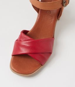 MOAMA DF DK RED TAN LEATHER