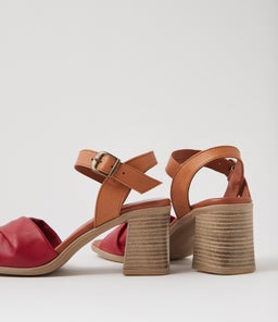MOAMA DF DK RED TAN LEATHER