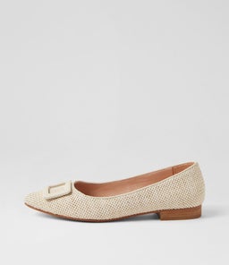 DERINA DF CREAM WOVEN LEATHER