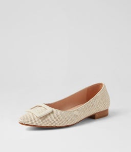 DERINA DF CREAM WOVEN LEATHER