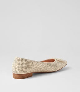 DERINA DF CREAM WOVEN LEATHER