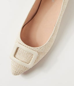 DERINA DF CREAM WOVEN LEATHER