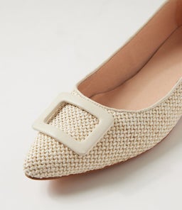 DERINA DF CREAM WOVEN LEATHER
