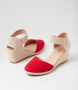 FALECIA DF RED CANVAS ELASTIC