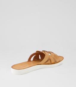 NEENIX DF DK TAN WHITE SOLE LEATHER