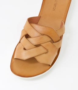 NEENIX DF DK TAN WHITE SOLE LEATHER