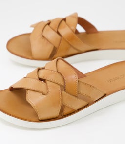 NEENIX DF DK TAN WHITE SOLE LEATHER