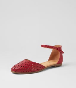 LYNDSIE DF DK RED LEATHER