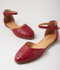 LYNDSIE DF DK RED LEATHER