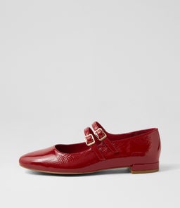 PARFAIRE DF DEEP RED PATENT LEATHER
