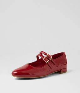 PARFAIRE DF DEEP RED PATENT LEATHER