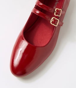 PARFAIRE DF DEEP RED PATENT LEATHER
