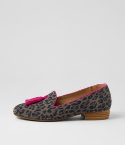 RANNE DF GREY LEOPARD FUCHSIA SUEDE