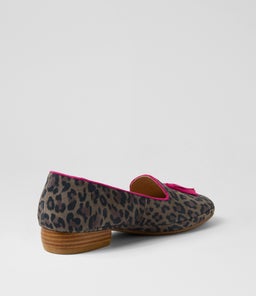 RANNE DF GREY LEOPARD FUCHSIA SUEDE