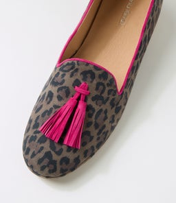 RANNE DF GREY LEOPARD FUCHSIA SUEDE