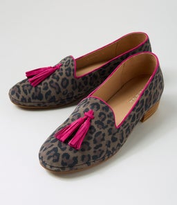 RANNE DF GREY LEOPARD FUCHSIA SUEDE