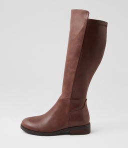 TALSEE DF DK BROWN LEATHER STRETCH SMOOTH
