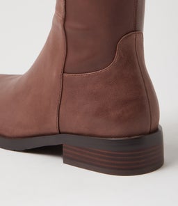 TALSEE DF DK BROWN LEATHER STRETCH SMOOTH