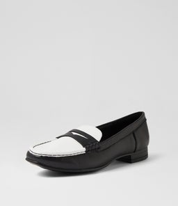TATTERY DF BLACK WHITE LEATHER