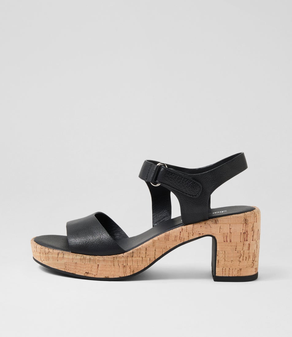 Bollings Black Cork Leather Sandals Bollings Black Cork Leather Sandals