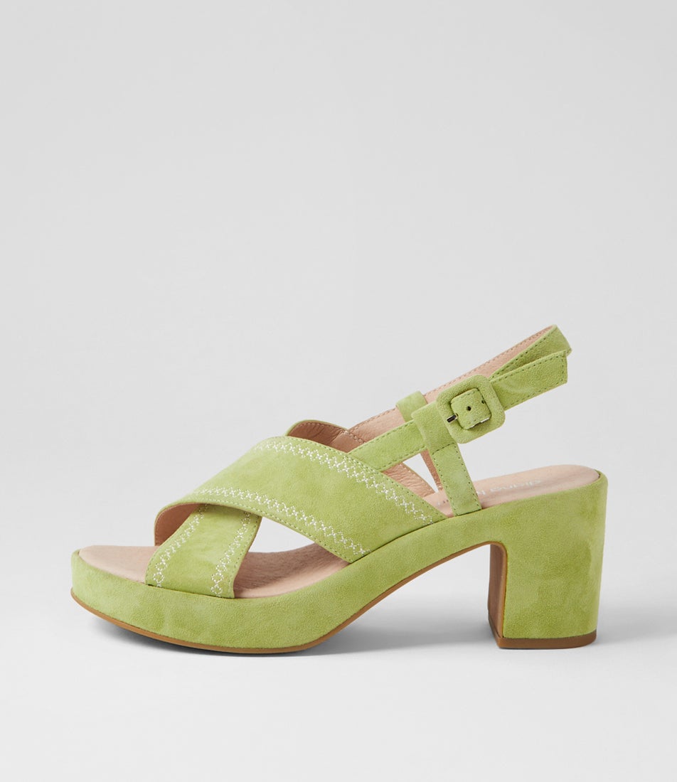 Bynndi Lime Suede Sandals