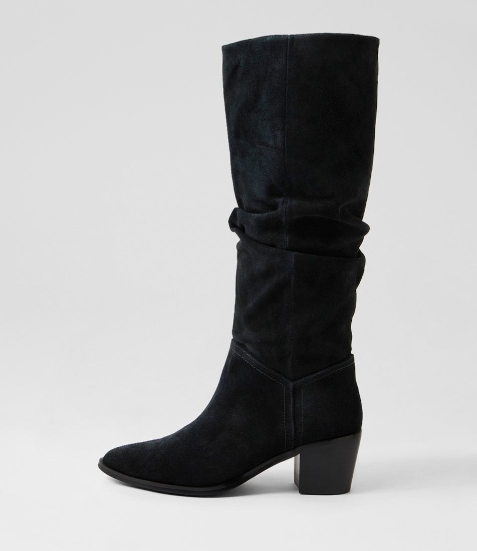 Fadow Black Suede Knee High Boots Fadow Black Suede Knee High Boots
