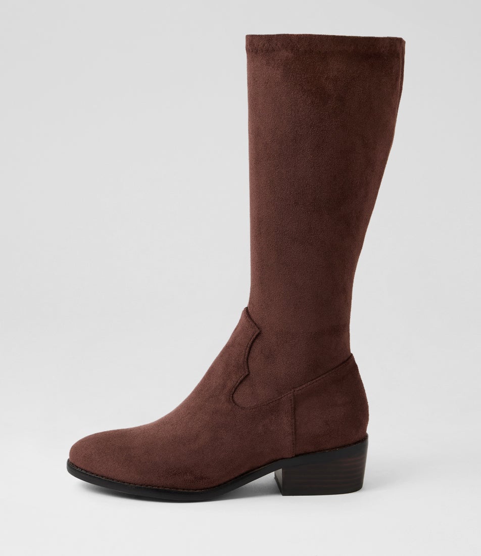 Galt Choc Stretch Microsuede Knee High Boots Galt Choc Stretch Microsuede Knee High Boots