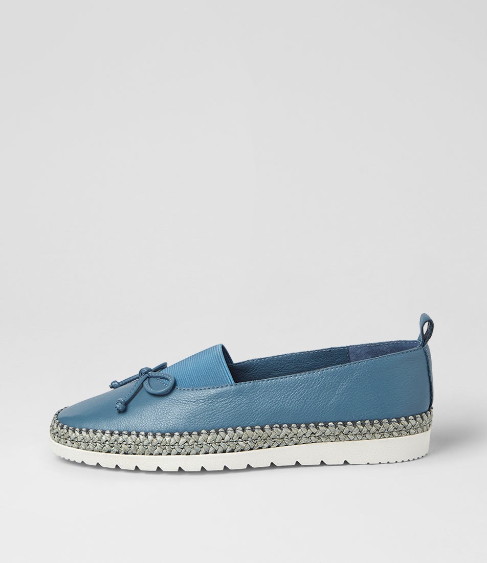 Aslynn Dark Denim Leather Ballet Flats Aslynn Dark Denim Leather Ballet Flats