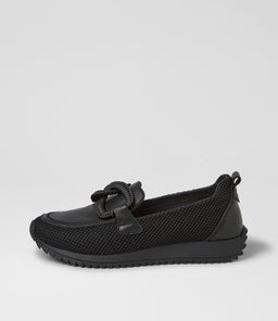 Darta Black Mesh Leather Loafers Darta Black Mesh Leather Loafers