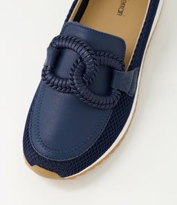 DARTA DF NAVY MESH LEATHER
