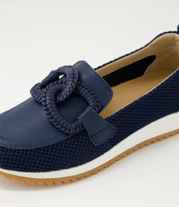 DARTA DF NAVY MESH LEATHER