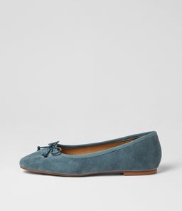 Zokena Blue Denim Suede Ballet Flats Zokena Blue Denim Suede Ballet Flats