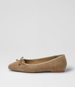 Zokena Taupe Suede Ballet Flats Zokena Taupe Suede Ballet Flats