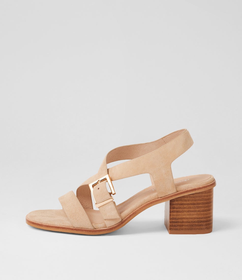 Acola Latte Natural Suede Sandals Acola Latte Natural Suede Sandals