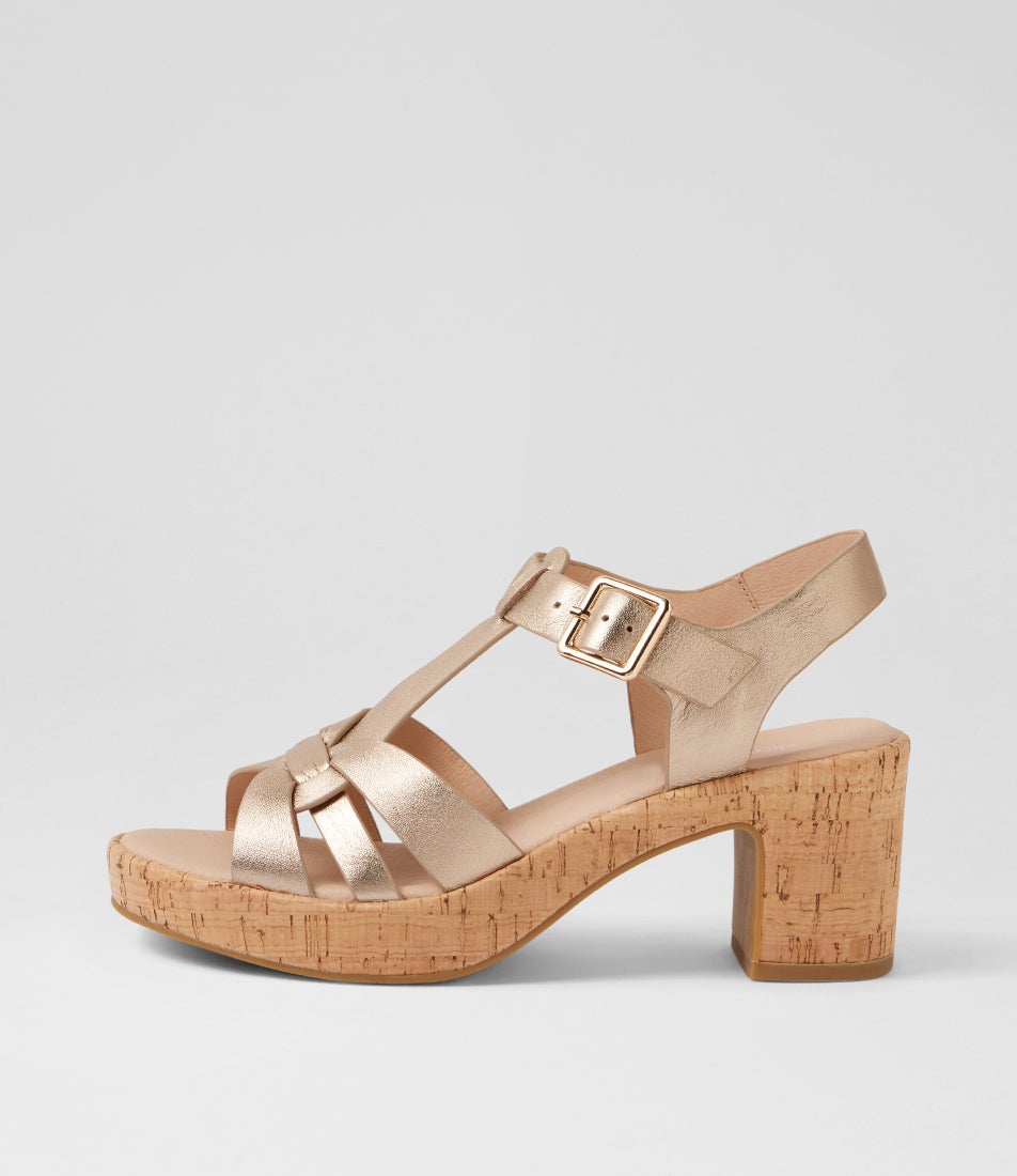 Billas Champagne Cork Leather Sandals
