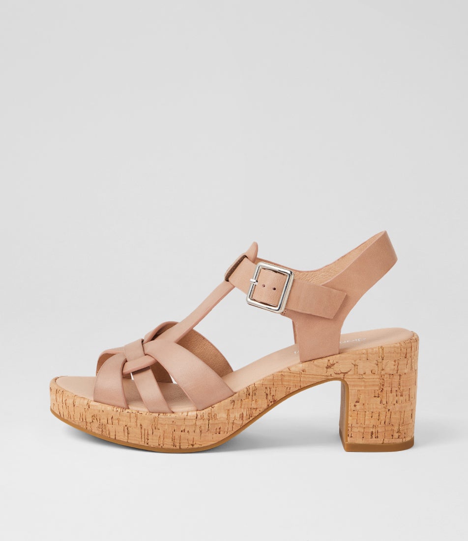 Billas Blush Cork Leather Sandals