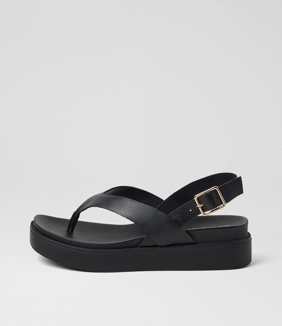 Bexta Black Leather Sandals Bexta Black Leather Sandals