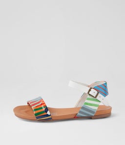 JINNIT WHITE STRIPE MULTI WHITE PATENT LEATHER