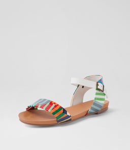 JINNIT WHITE STRIPE MULTI WHITE PATENT LEATHER
