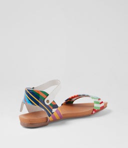 JINNIT WHITE STRIPE MULTI WHITE PATENT LEATHER