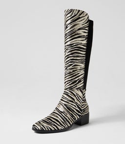 TETLEY ZEBRA METAL BLACK PONY STRETCH MICROSUEDE