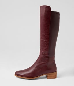 TETLEY BURGUNDY LEATHER STRETCH SMOOTH