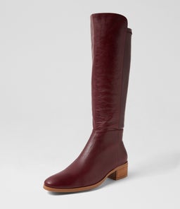 TETLEY BURGUNDY LEATHER STRETCH SMOOTH